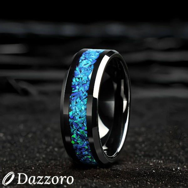 Midnight Tide Tungsten Ring