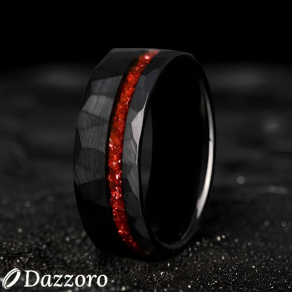 Crimson Shadow Tungsten Ring