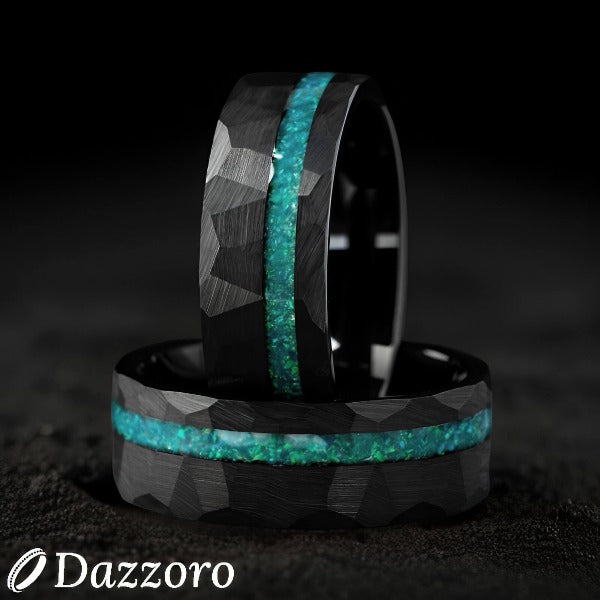 Opaline Geode Tungsten Ring