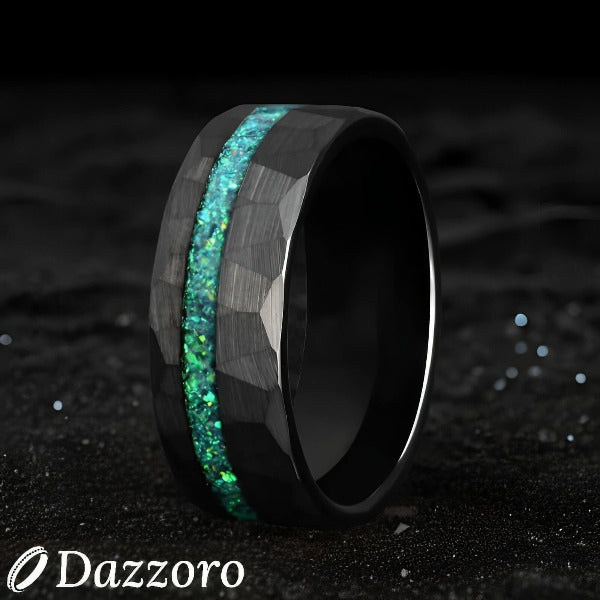 Opaline Geode Tungsten Ring