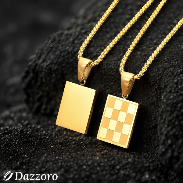 Stainless Checkered Pendant