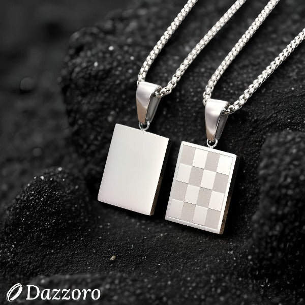 Stainless Checkered Pendant